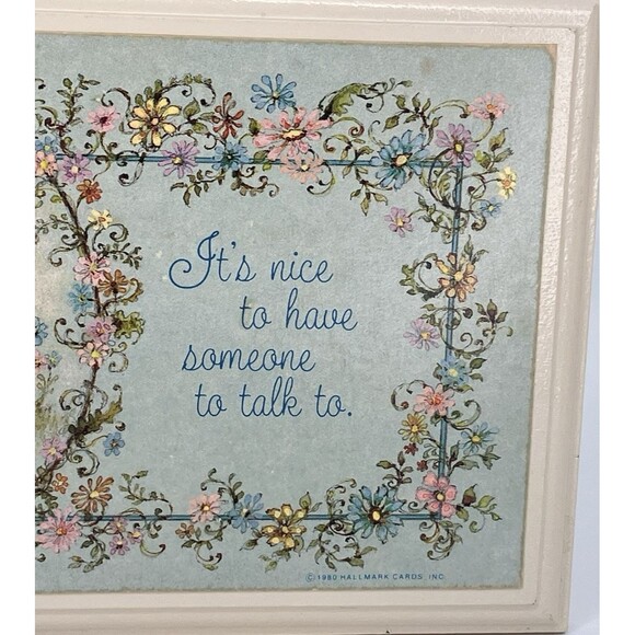 Vtg. Hallmark Plaque Religious Baby Nursery Decor Prayer Floral Wall Hanging - Picture 4 of 14